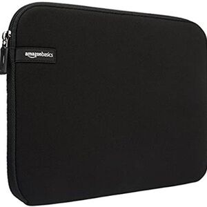AMAZON BASICS Black Laptop Sleeve Case Top Loading Zip Up Slim Design Neoprene